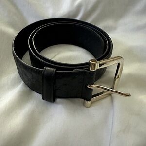 Gucci black leather microguccissima belt